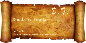 Dudás Teodor névjegykártya