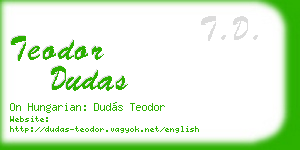 teodor dudas business card